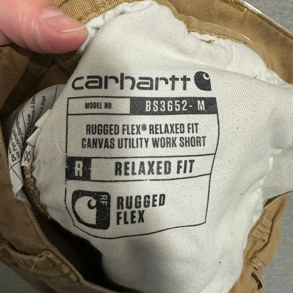 Carhartt Relaxed Fit‎ Rugged Flex Canvas Utility Work Shorts Tan Mens Size 38x10